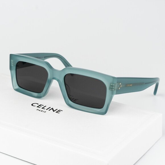 Celine  3 DOTS Women Sunglasses Light Green Grey Square CL40280U 93A BRAND NEW - Picture 2 of 9